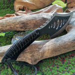 Stainless Steel Survival Hunting Tomahawk Ax - Lightweight Camping Hand Fire Ax with Paracord Handle and Nylon Sheath