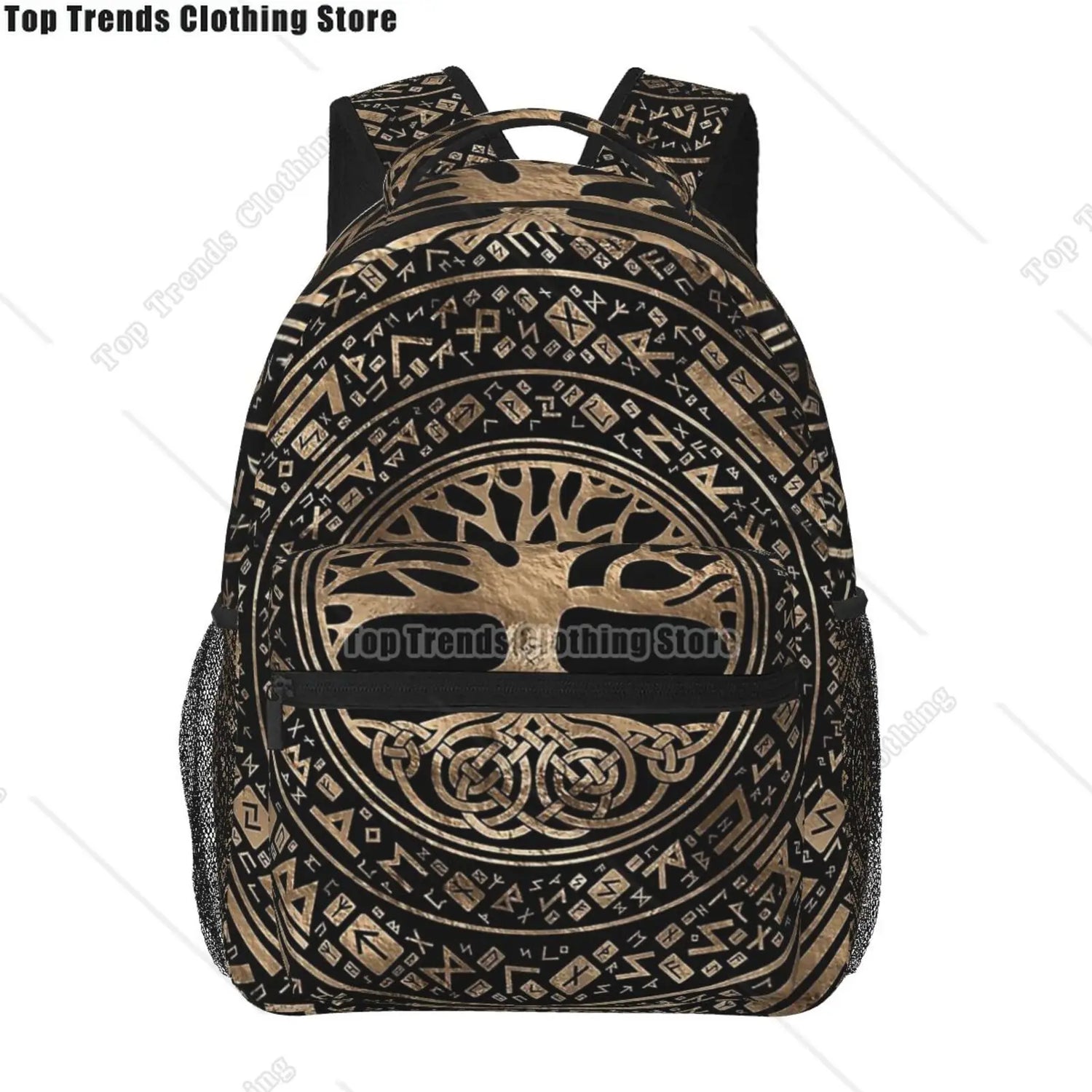 Norse Mythology Viking Backpack Tree of Life Triquetra Large Backpack for School Laptop Bags Bookbag Casual Daypack for Teens