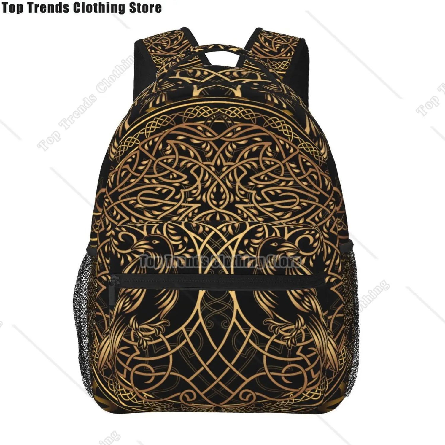 Norse Mythology Viking Backpack Tree of Life Triquetra Large Backpack for School Laptop Bags Bookbag Casual Daypack for Teens