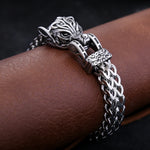 Fashion Vintage Viking Wolf Head Bracelet 316L Stainless Steel Cool Biker Animal Bracelets Party Charm Amulet Jewelry Wholesale