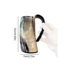 Handcrafted Viking Drinking Horn Mug - Rustic Coffee & Whiskey Cup with Handle