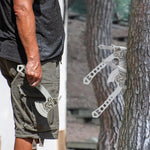 3-Piece Throwing Axe & Tomahawk Set with Built-in Corkscrew & Protective Sheath, Full Tang Stainless Steel 10.4'', Silver