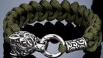 Never Fade Rock Viking Wolf Bracelet Men's handmade cord Wolf Bead Punk Bracelets Biker Jewelry