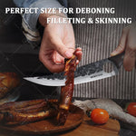 1 PC High Carbon Steel Boning Knife with Sheath Professional Kitchen Knife Multipurpose Fruit Vegetable Meat Fish Cleaver Sharp