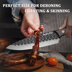 3 Pcs Stainless Steel Chef Knife Set Hand Forged Kitchen Cutters Boning Slicing Butcher Utility Paring Cleavers