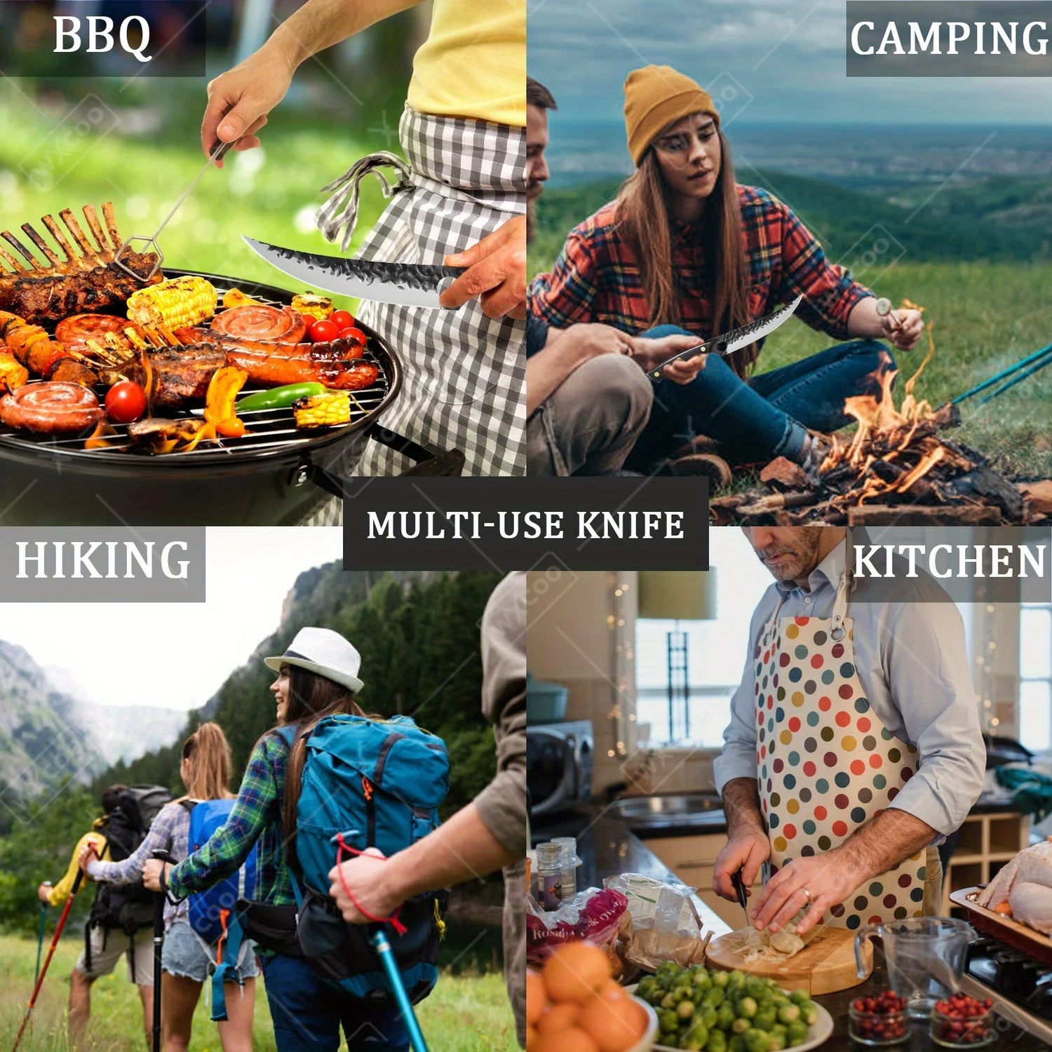 1 PC High Carbon Steel Boning Knife Kitchen Chef Knife Professional Multipurpose Cutting Knife With Sheath For Barbecue Cooking