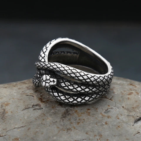 Vintage Fashion Snake Ring 316L Stainless Steel Punk Hip Hop Viking Animal Rings For Men Women Creative Jewelry Gifts Wholesale