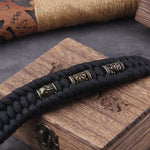 Never Fade Rock Viking Wolf Bracelet Men's handmade cord Wolf Bead Punk Bracelets Biker Jewelry