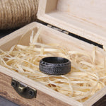 Never Fade viking rune cool stainless steel Celtic ring smooth fashion popular north europe gift amulet jewelry with wooden box