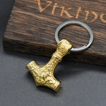 Norse Vikings Thor's Hammer Mjolnir Scandinavian Rune Amulet Keychain Stainless Steel Vegvisir Anchor Pendant Male Jewelry