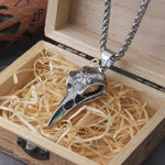 Men Retro Crow Viking Pirate Pendant Necklace Stainless Steel Raven Neck Chain For Male Men's Berserk Rune Cool Fashion Jewelry