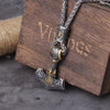 Norse Scandinavian Vienna Viking Valknut Necklace Men Vintage Stainless Steel Mjolnir Thor's Hammer Pendant Necklace Jewelry