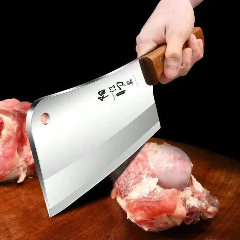 Professional Stainless Steel Heavy Chopping Bone Kitchen Knife, Thicken Meat Cleaver for Home Cooking and Chef Resturant