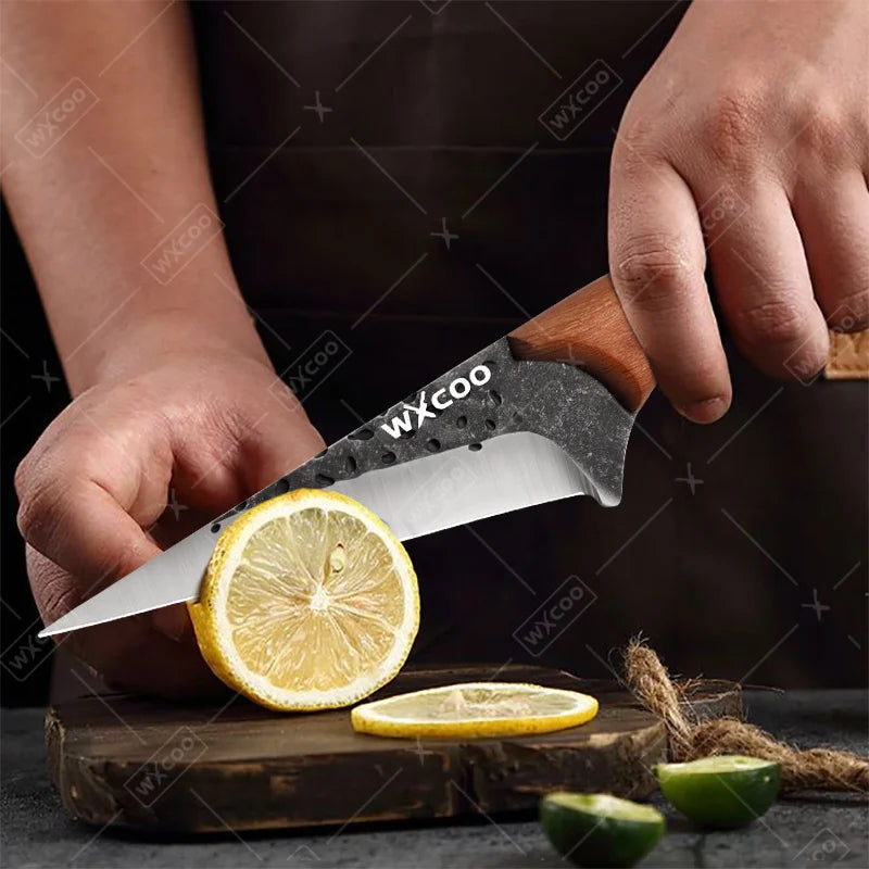 1PC/3PCS Stainless Steel Kitchen Boning Knife Chef Knife Multipurpose Kitchen Tools Wooden Handle Slicing Filleting Peeling