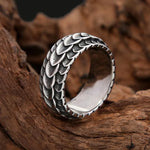 Nordic Vikings Dragon Scale Rings For Men Boys 316L Stainless Steel Viking Dragon Spine Ring Punk Vintage Party Jewelry Gifts