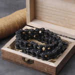 Punk Rock Stainless Steel Biker Mens Bracelet Link Chain Motorcycle Bike Bicycle Chain Bracelets Bangles Jewelry with wood box　