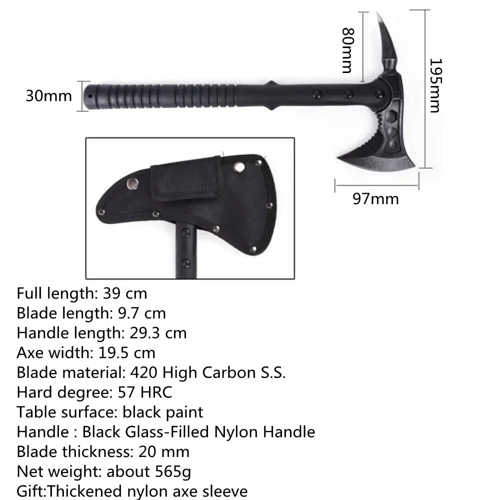High Quality Multifunctional Axe, Outdoor Travel, Stainless Steel, Sharp and Durable, Outdoor Camping Axe