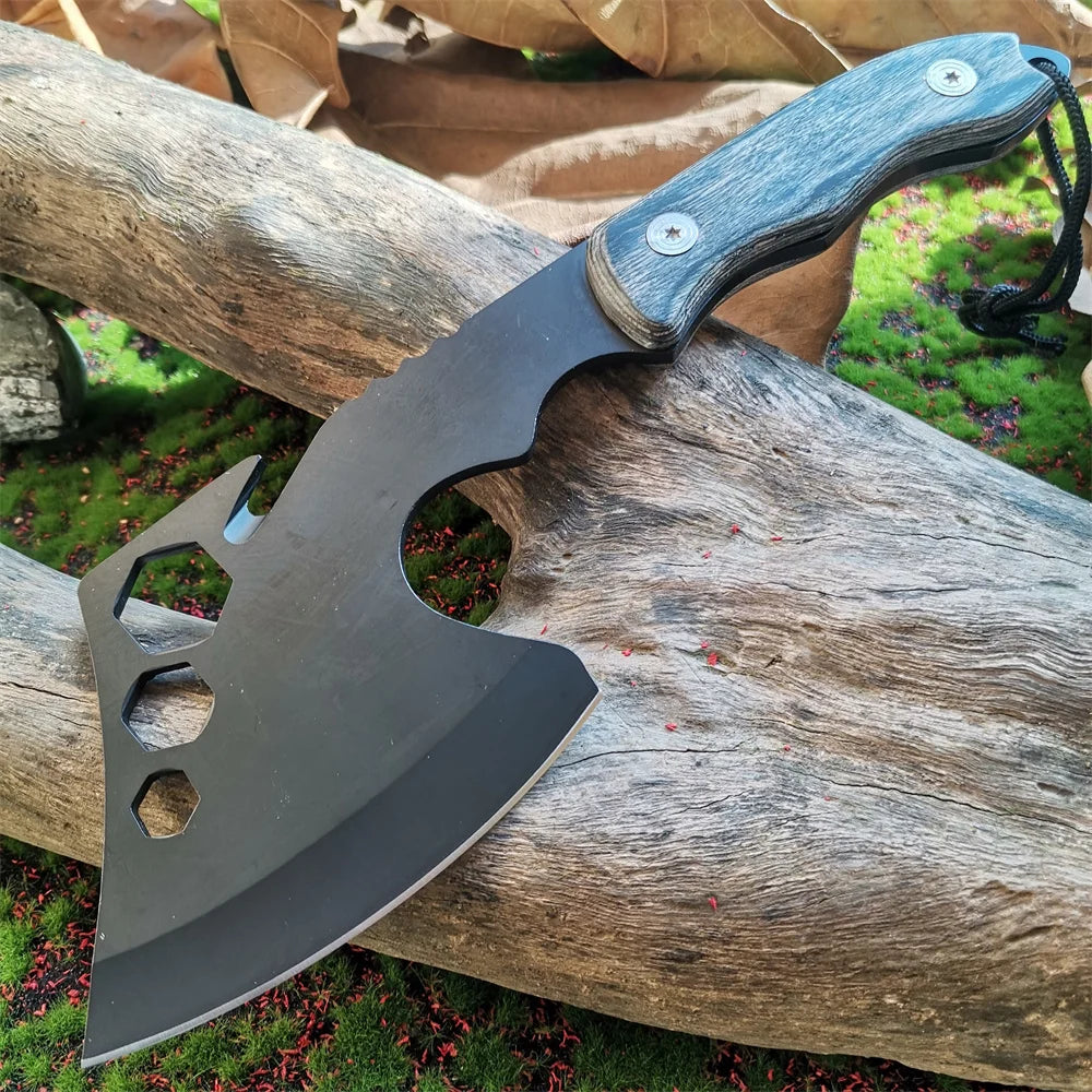 Multi-functional Tactical Axe with Nylon Cover - Durable Handaxe for Camping, Hiking and Survival - Corrosion 7CR13 Steel Blade