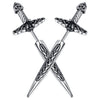 BONISKISS Men's and Women's Sword Earrings Gothic Dagger Earrings Stainless Steel Viking Zircon Tip Piercing Ring Jewelry Gift