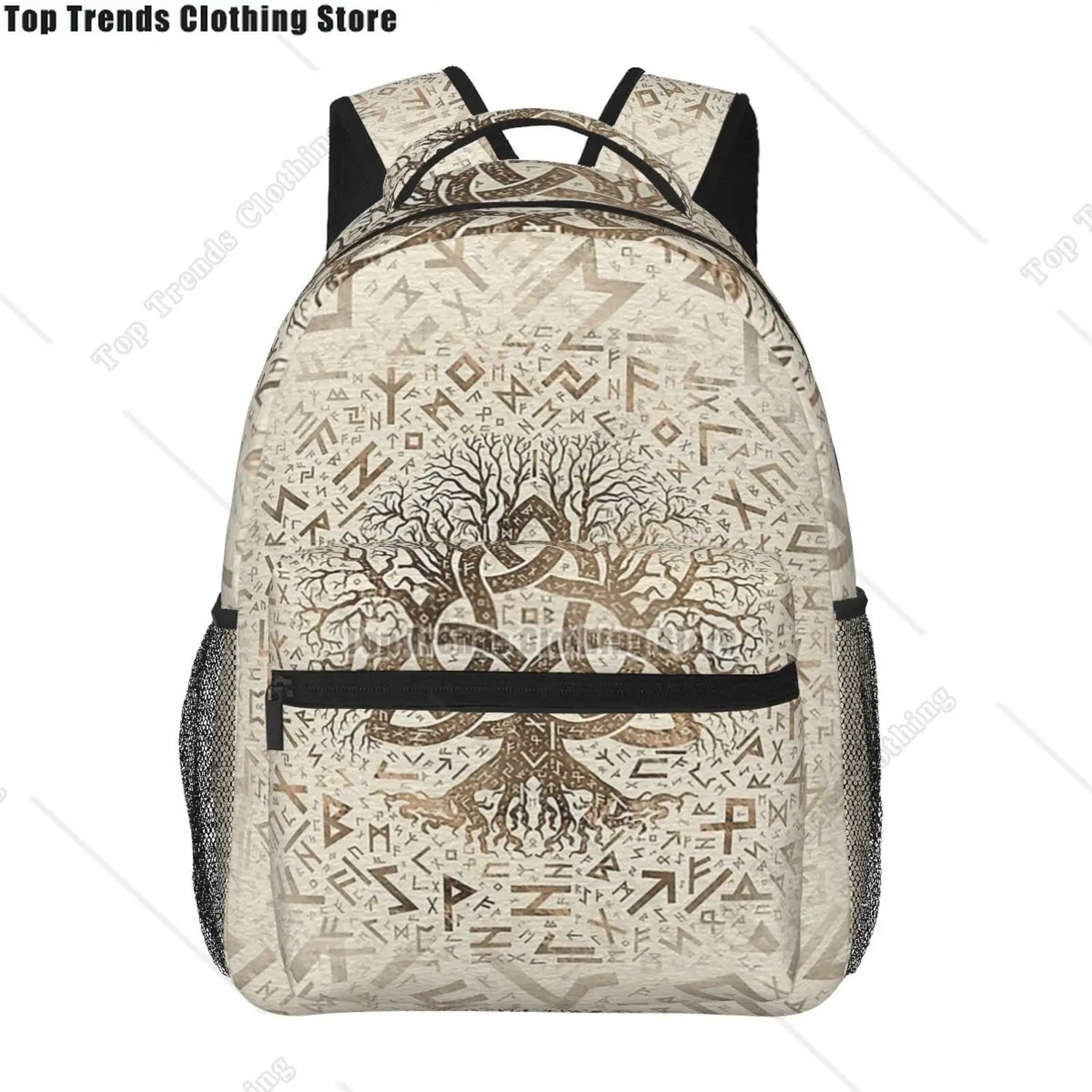 Norse Mythology Viking Backpack Tree of Life Triquetra Large Backpack for School Laptop Bags Bookbag Casual Daypack for Teens