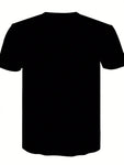 1pc Viking Skull Print T-Shirt for Men, Casual Crew Neck, 100% Polyester Knit Fabric, Reguler Print Design, S