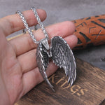 Classic Angel Wings Pendant necklace For Man Stainless Steel Good Detail Fashion Jewelry with wooden box as gift