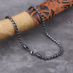Vintage Oxidized Black Link Chain Bracelets For Men Motocycle Cuban Chain Stainless Steel Punk Rock Biker Jewelry Gifts