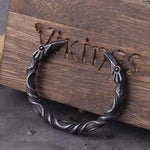 Stainless Steel Nordic Viking Norse Raven Bracelet Men Wristband Cuff Bracelets with viking wooden box