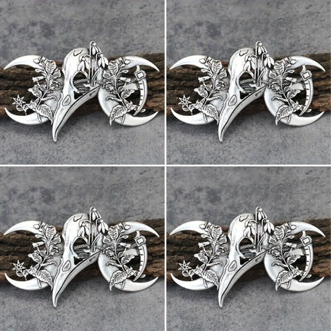 4PCS Witch Viking Norse celtic raven skull Barrette Hairpin Gothic Hair Accessory