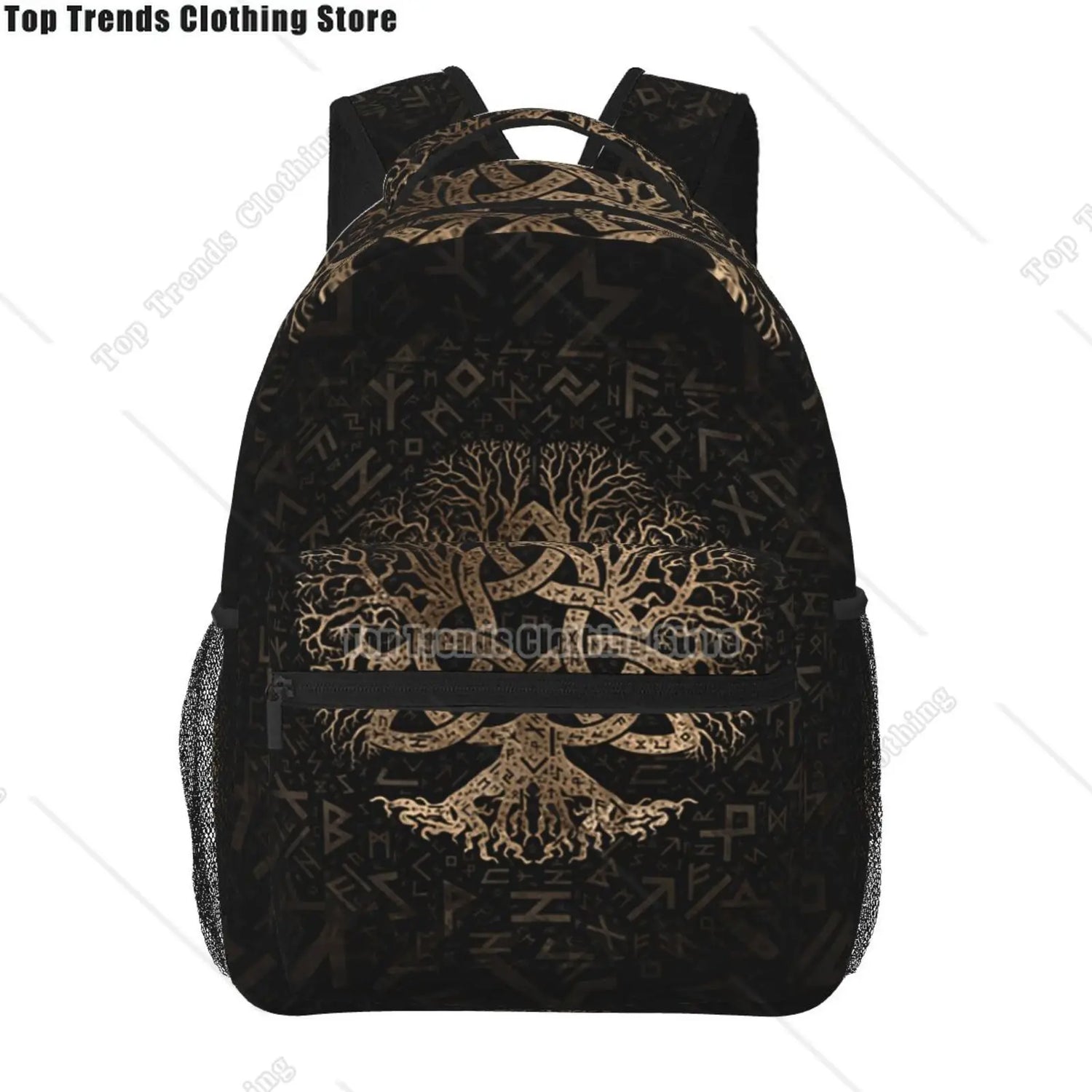 Norse Mythology Viking Backpack Tree of Life Triquetra Large Backpack for School Laptop Bags Bookbag Casual Daypack for Teens
