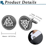 BONISKISS Men's Stainless Steel Cufflinks Nordic Viking Odin Compass Symbol Rune Cufflinks The Best Gift for Father Husband Son