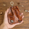 1pc viking sporran mini Soft Retro style Handcrafted Genuine Cowhide Change Holder Pouch Coin Purse Keychain for men and women