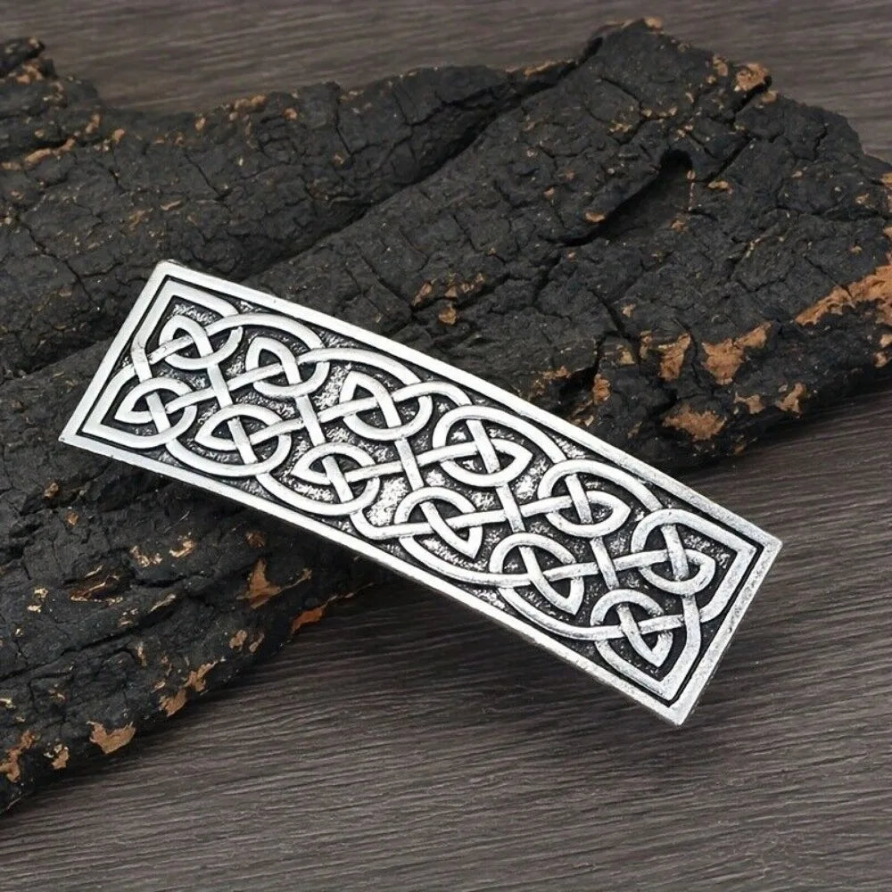 4PCS Viking Vintage Rectangular Hairclip, Retro Hair Clip, Celtic Knot Protection, Hair Clip, Hair Barrettes, Jewelry Charm Gift