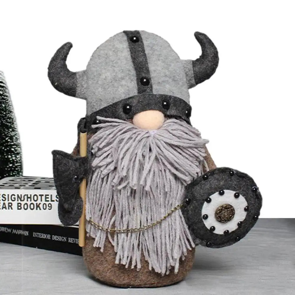 Viking Gnomes Durable And Reusable Resin Tabletop Statue Decor Plush Gnome Doll Decoration For Fireplace Christmas Tree
