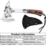 High Hardness Stainless Steel Survival Axe Multi-function Outdoor Camping Tactical Wolf-head Axe Hunting Tools Portable Tomahawk