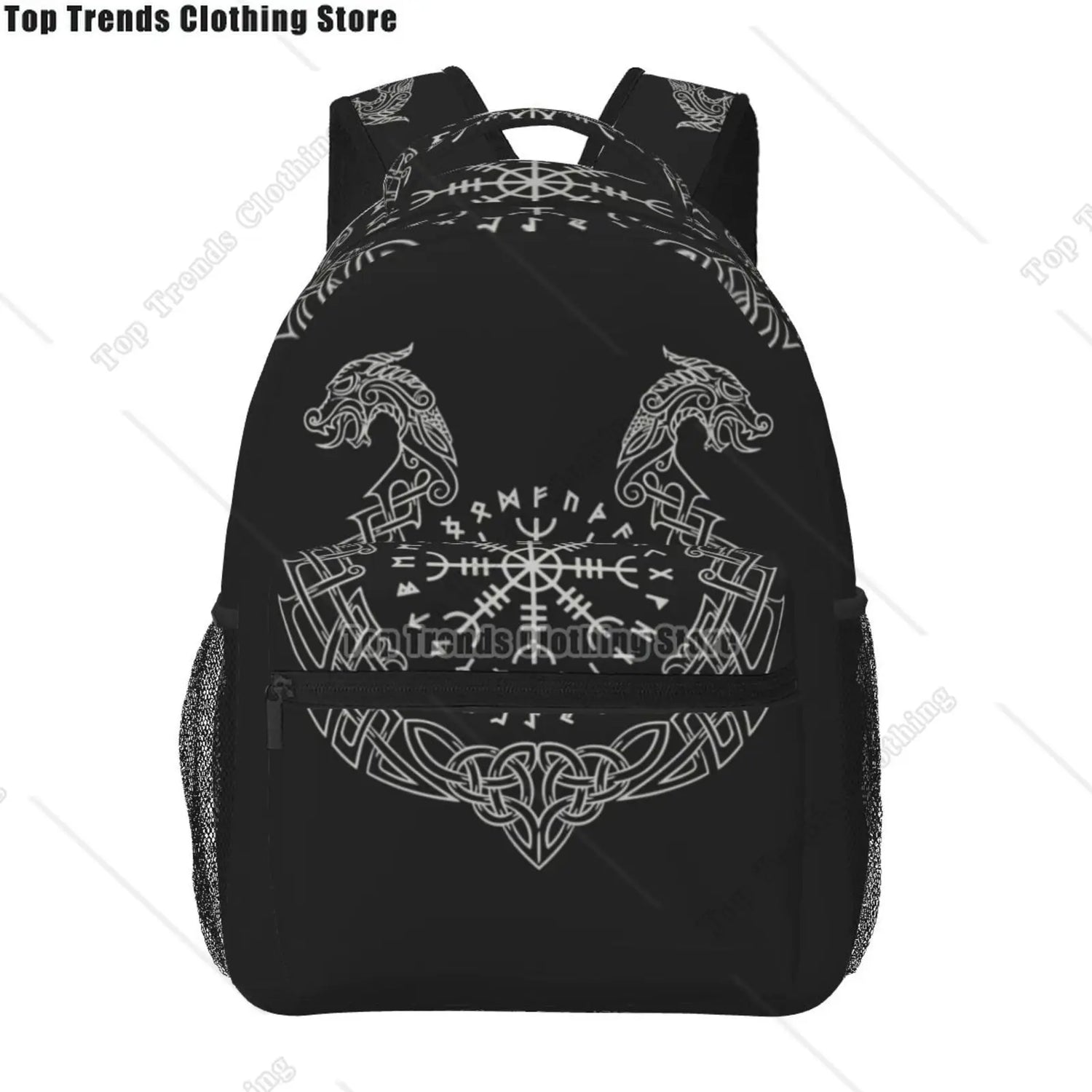 Norse Mythology Viking Backpack Tree of Life Triquetra Large Backpack for School Laptop Bags Bookbag Casual Daypack for Teens
