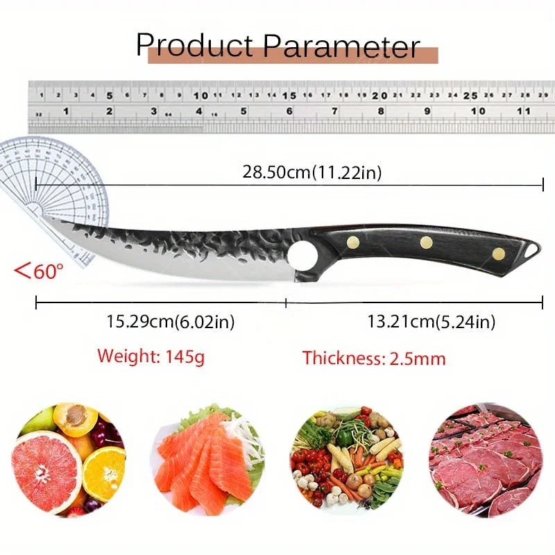 1 PC High Carbon Steel Boning Knife Kitchen Chef Knife Professional Multipurpose Cutting Knife With Sheath For Barbecue Cooking