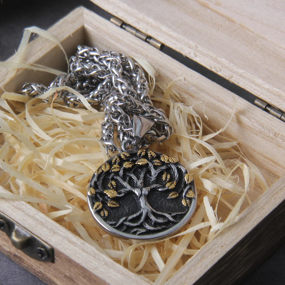 Tree of Life Amulet Stainless Steel Mens Necklac Simple Elegant Charm for Male Boyfriend Biker Jewelry Creativity Gift Wholesale