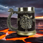 Tankard Mug 600ml Stainless Steel Beer Tankard Cup for Men Antique Men's Barrel Tankard Mug for Party Decoration Wooden Gift