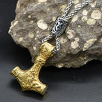 Norse Vikings Thor's Hammer Mjolnir Scandinavian Rune Amulet Keychain Stainless Steel Vegvisir Anchor Pendant Male Jewelry