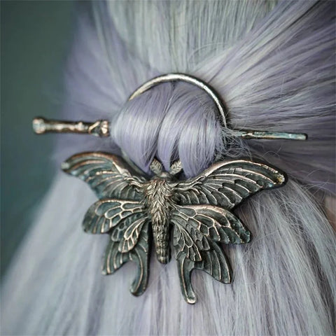 New Gothic Retro Cow Skull Skeleton Moonstone Hair Clips Hairpins for Women Fashion Deer Horn Hair Stick Hair Styling Tools