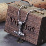 Stainless Steel 2cm Small Thor's Hammer Necklace - Wooden Box as Gift - Viking Necklace