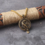 Gold Color Eagle Crow Necklace Men Viking Raven Amulet Stainless Steel Odin Rune Pendant Norse Mythology Jewelry Gift Never Fade