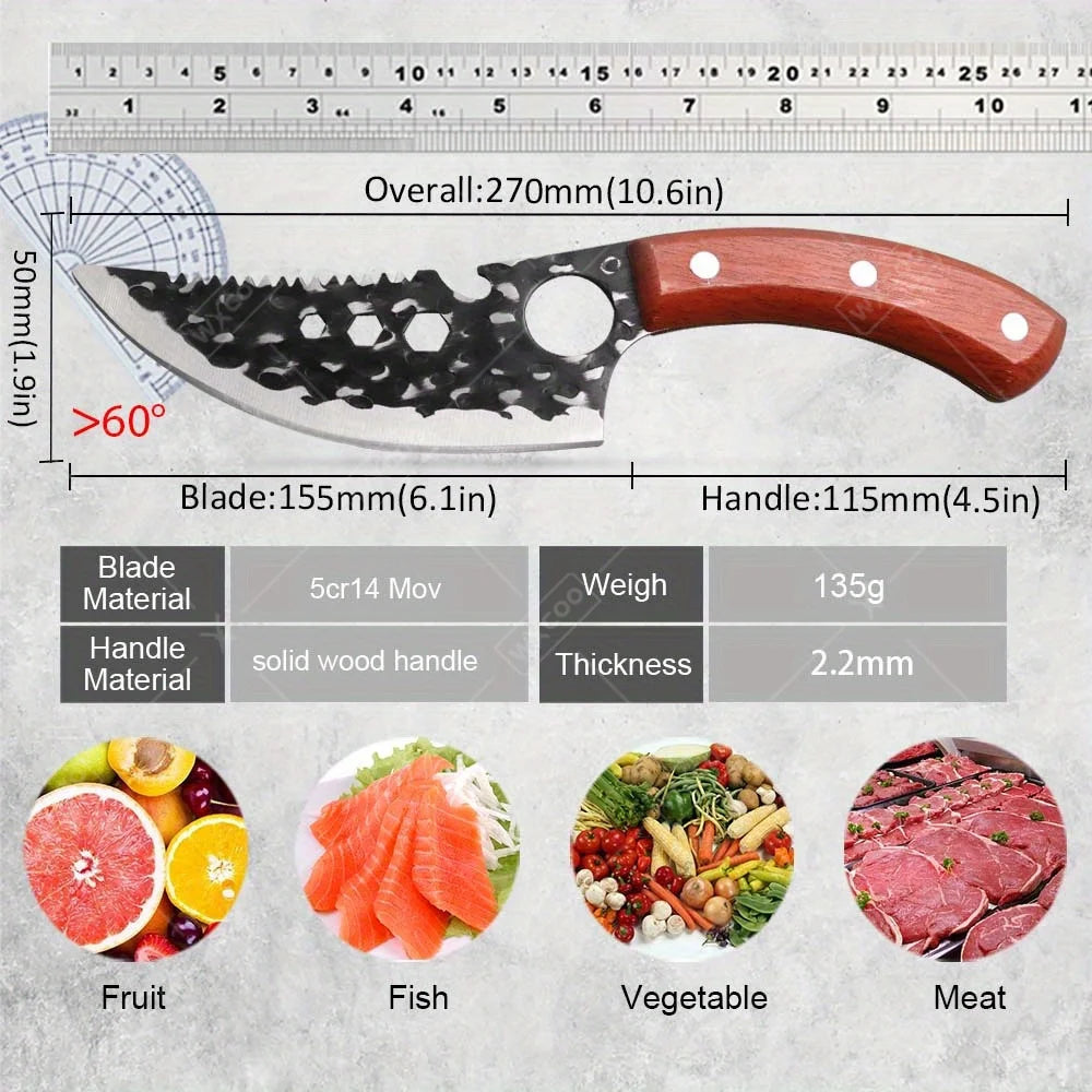 1 PC Stainless Steel Multipurpose Kitchen Chef Boning Knife With Sheath Professional Cutting Fish Barbecue Convenience Knife