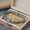Stainless steel Runes Beads Men Bracelet Viking Rune Bracelet Fashion Charm Beads Bracelet wooden box