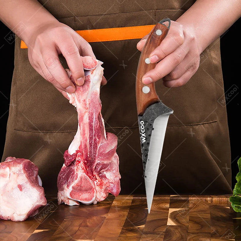 1PC/3PCS Stainless Steel Kitchen Boning Knife Chef Knife Multipurpose Kitchen Tools Wooden Handle Slicing Filleting Peeling