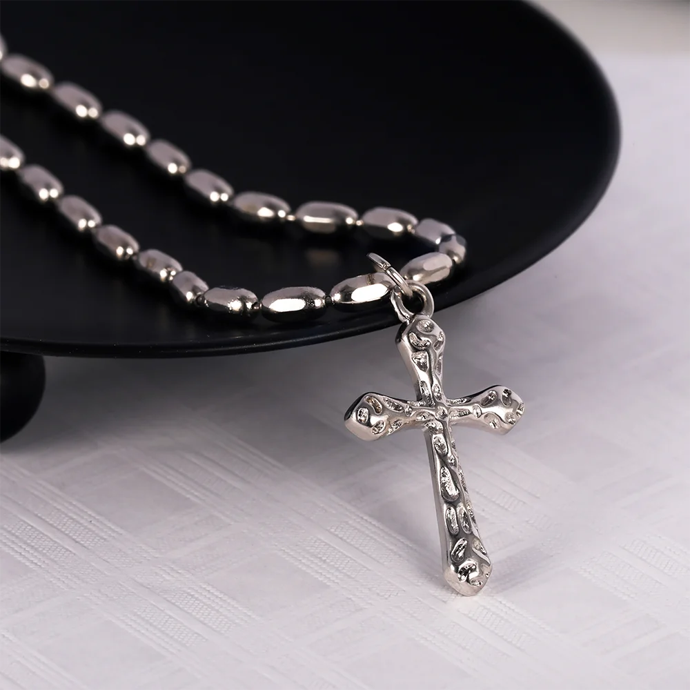 Real Pure 925 Sterling Silver Simple Cross Pendant Necklaces for Men and Women Couples Viking Christian Jewelry Ships from USA