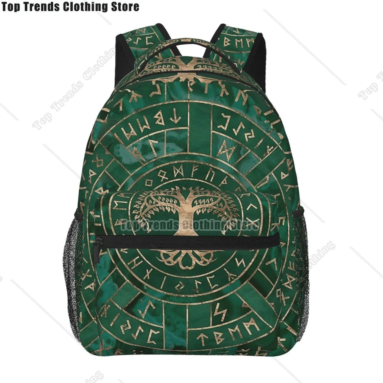 Norse Mythology Viking Backpack Tree of Life Triquetra Large Backpack for School Laptop Bags Bookbag Casual Daypack for Teens