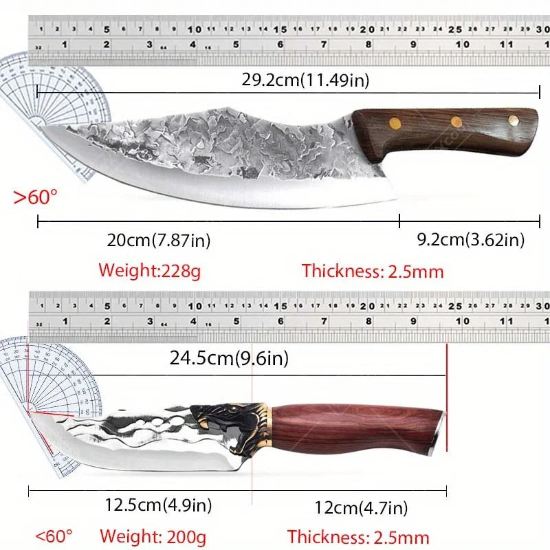 Forged Boning Knife Stainless Steel Professional Kitchen Utility Knife Butcher Chef Meat Fish Vegetable Chopper Santoku Cutting