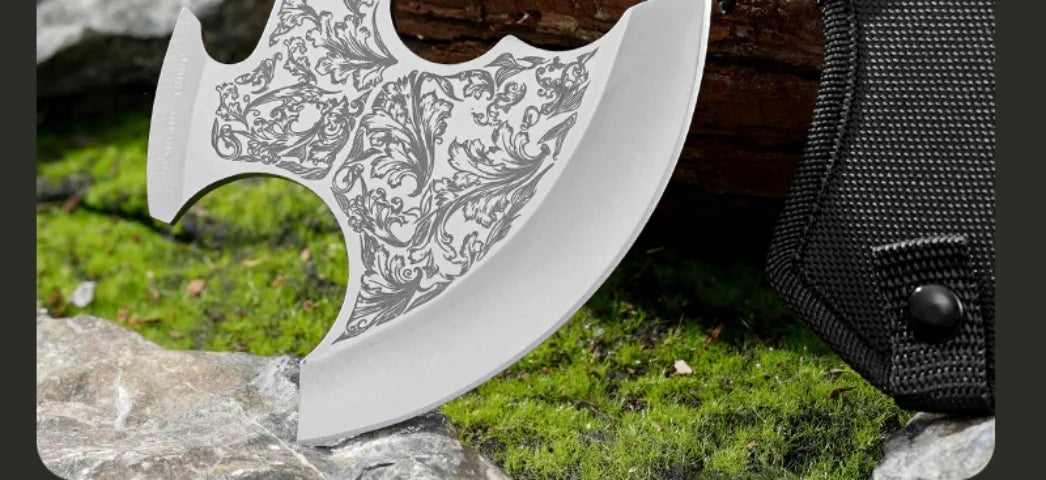 Outdoor camping stainless steel high hardness wolf axe, hiking and logging road axe, jungle road axe, the best gift for men